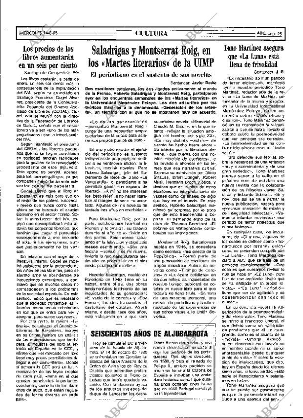ABC MADRID 14-08-1985 página 25