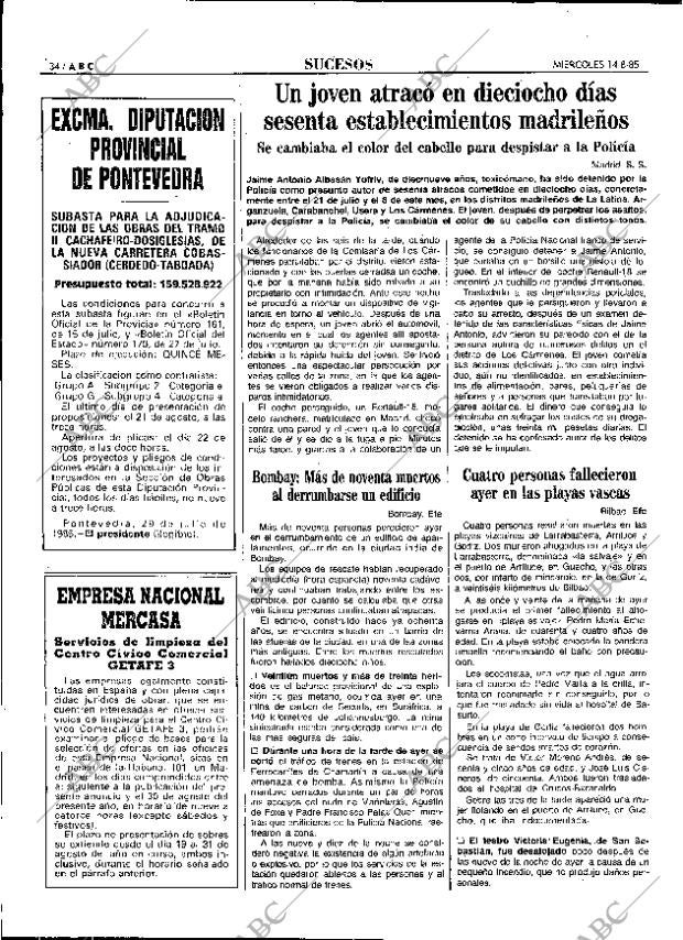 ABC MADRID 14-08-1985 página 34