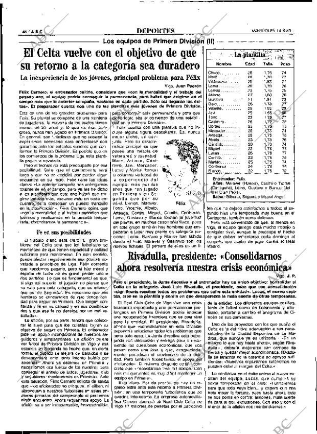 ABC MADRID 14-08-1985 página 46