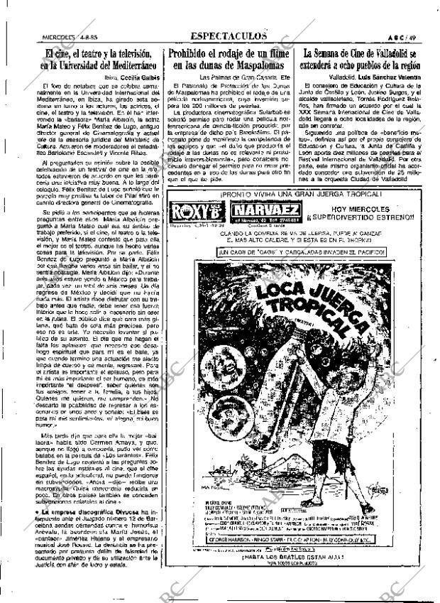 ABC MADRID 14-08-1985 página 49