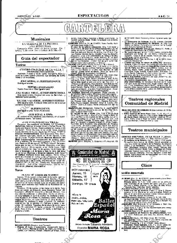 ABC MADRID 14-08-1985 página 51