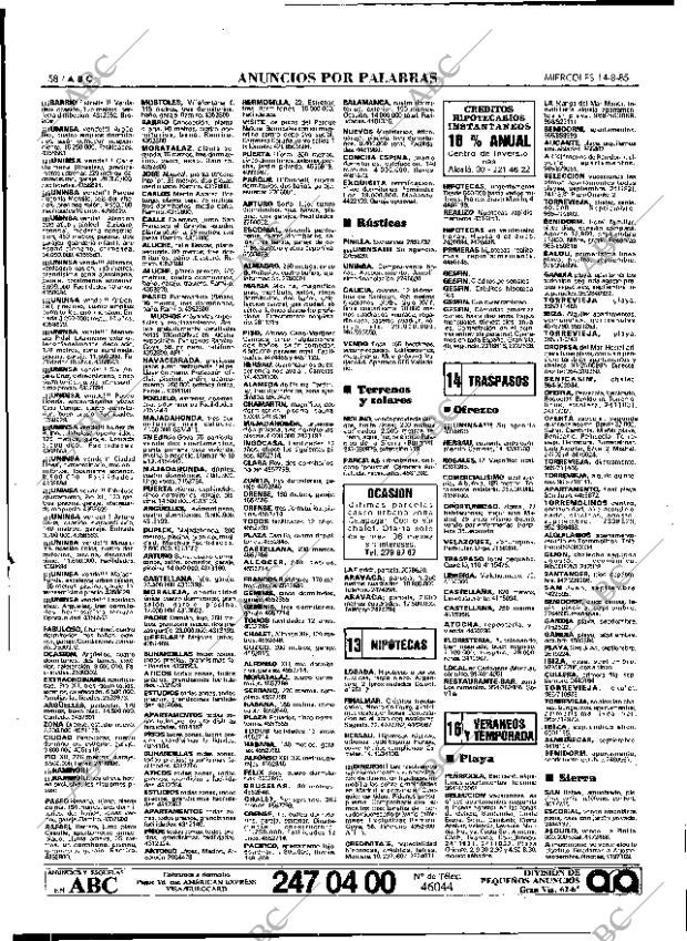 ABC MADRID 14-08-1985 página 58