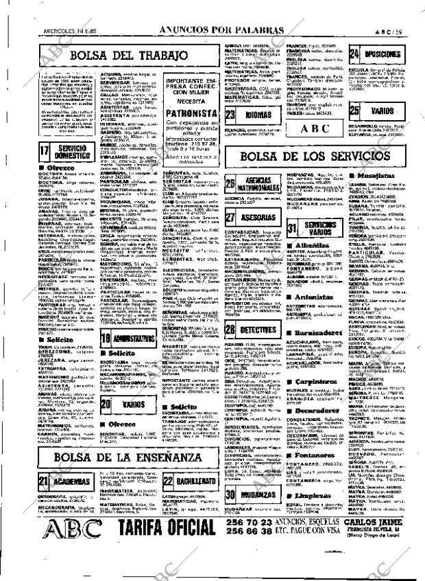 ABC MADRID 14-08-1985 página 59