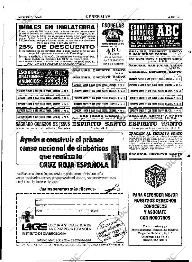 ABC MADRID 14-08-1985 página 63