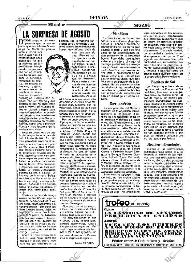 ABC MADRID 15-08-1985 página 16