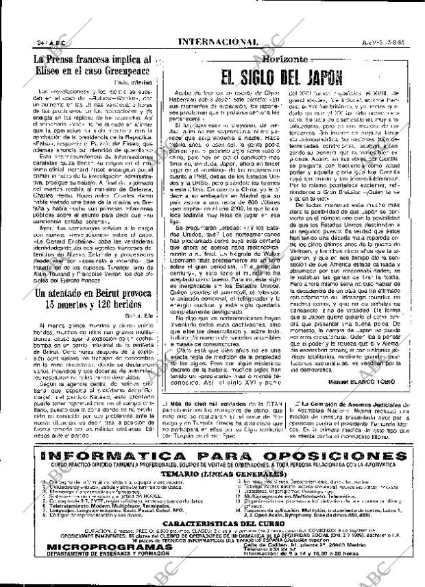 ABC MADRID 15-08-1985 página 24