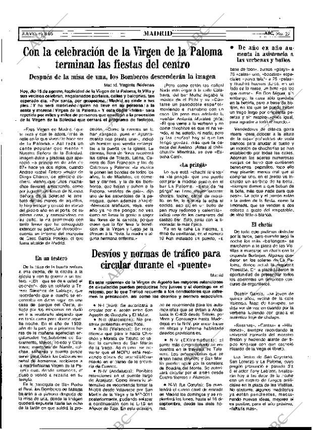 ABC MADRID 15-08-1985 página 27