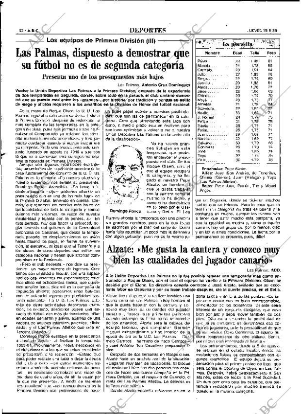 ABC MADRID 15-08-1985 página 52