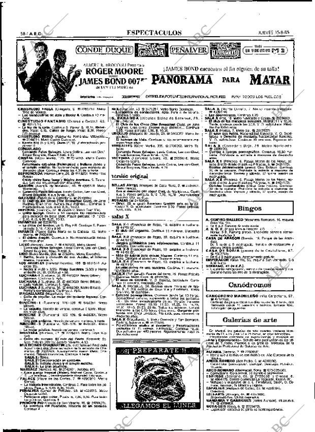 ABC MADRID 15-08-1985 página 58