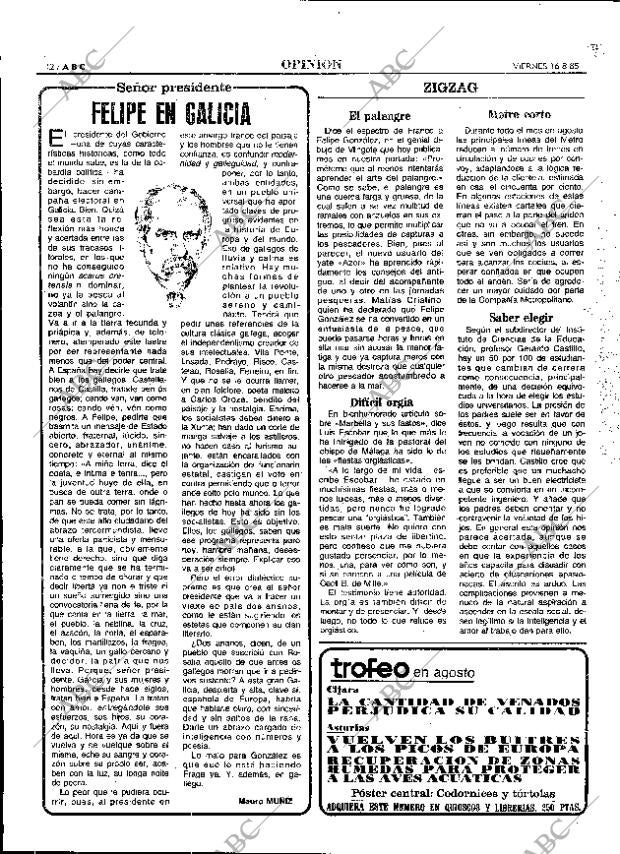 ABC MADRID 16-08-1985 página 12