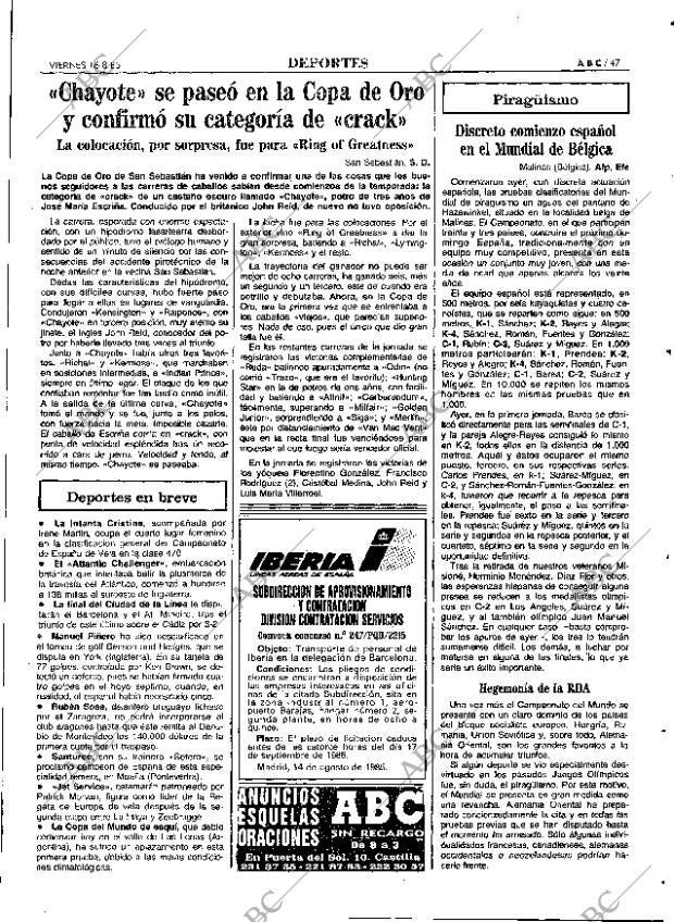 ABC MADRID 16-08-1985 página 47
