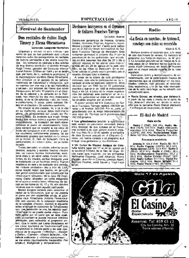 ABC MADRID 16-08-1985 página 51