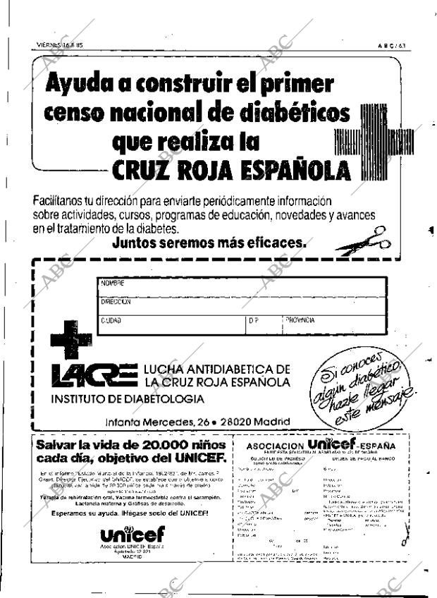 ABC MADRID 16-08-1985 página 63