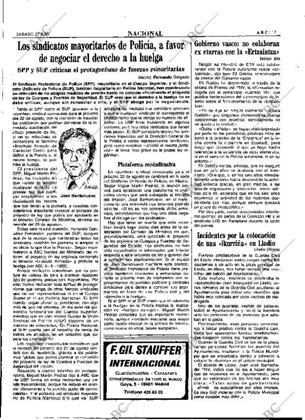 ABC MADRID 17-08-1985 página 17