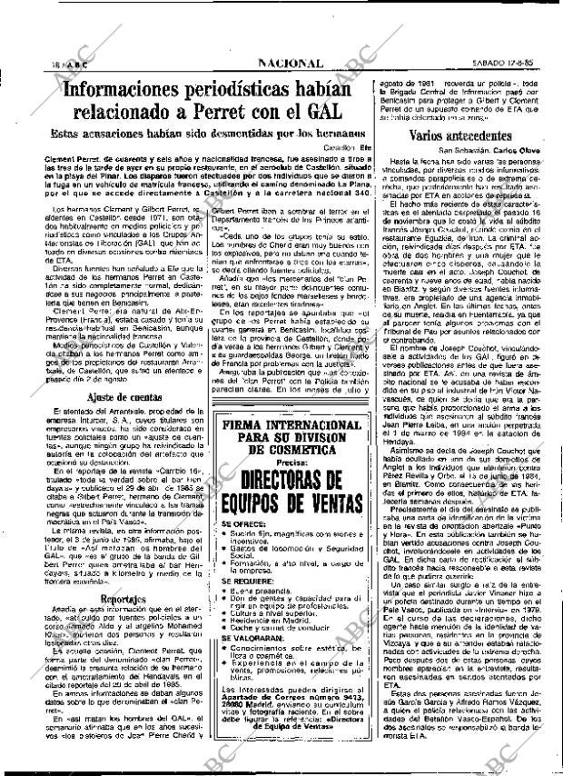 ABC MADRID 17-08-1985 página 18