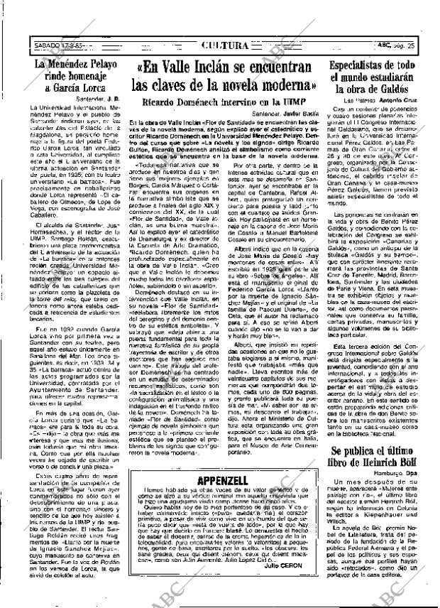 ABC MADRID 17-08-1985 página 25