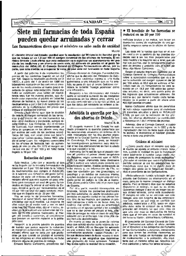 ABC MADRID 17-08-1985 página 33