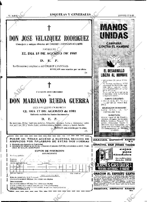 ABC MADRID 17-08-1985 página 70
