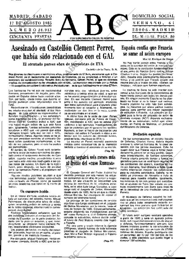 ABC MADRID 17-08-1985 página 9