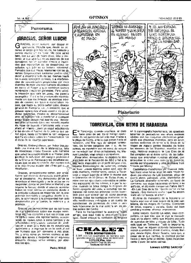 ABC MADRID 18-08-1985 página 14