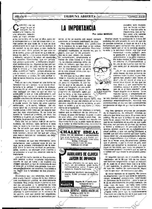 ABC MADRID 18-08-1985 página 20