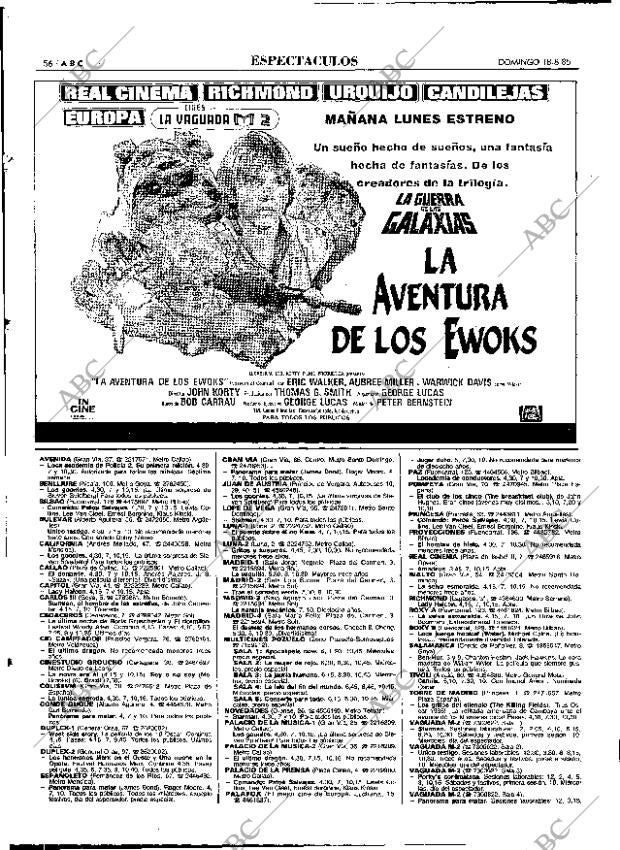 ABC MADRID 18-08-1985 página 56