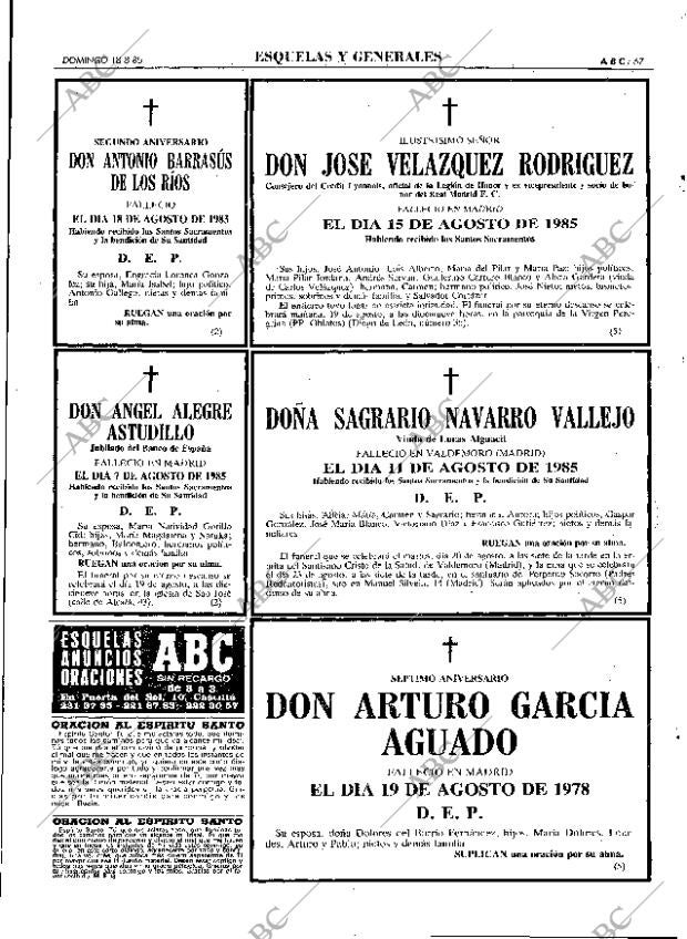 ABC MADRID 18-08-1985 página 67