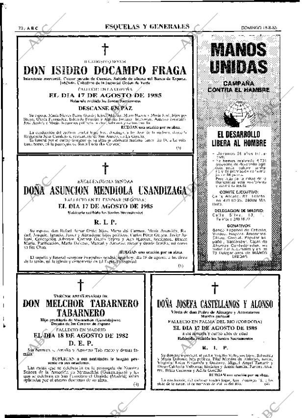 ABC MADRID 18-08-1985 página 70
