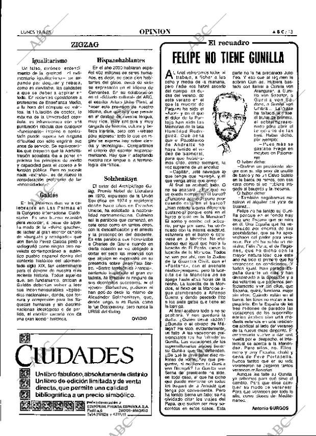 ABC MADRID 19-08-1985 página 13