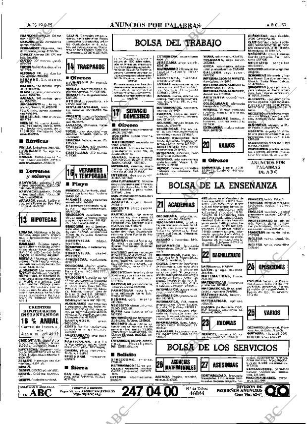 ABC MADRID 19-08-1985 página 59