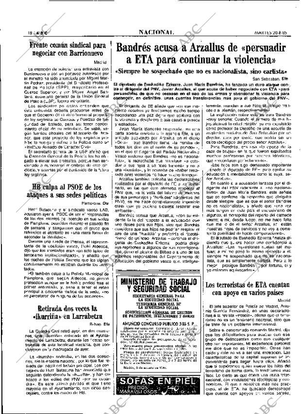 ABC MADRID 20-08-1985 página 18