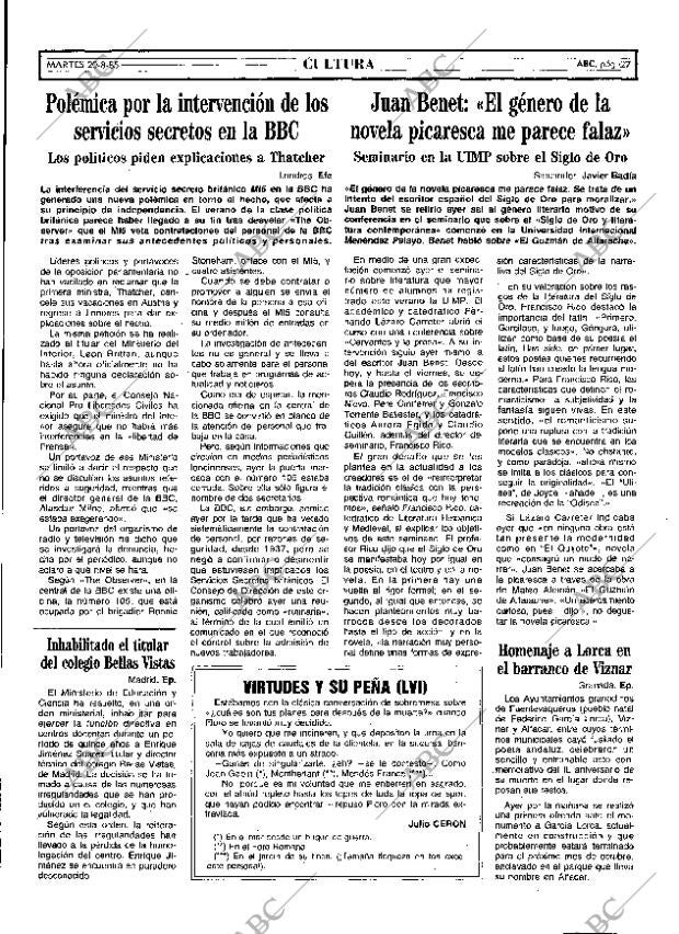 ABC MADRID 20-08-1985 página 27