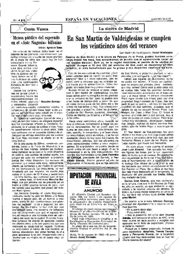 ABC MADRID 20-08-1985 página 30