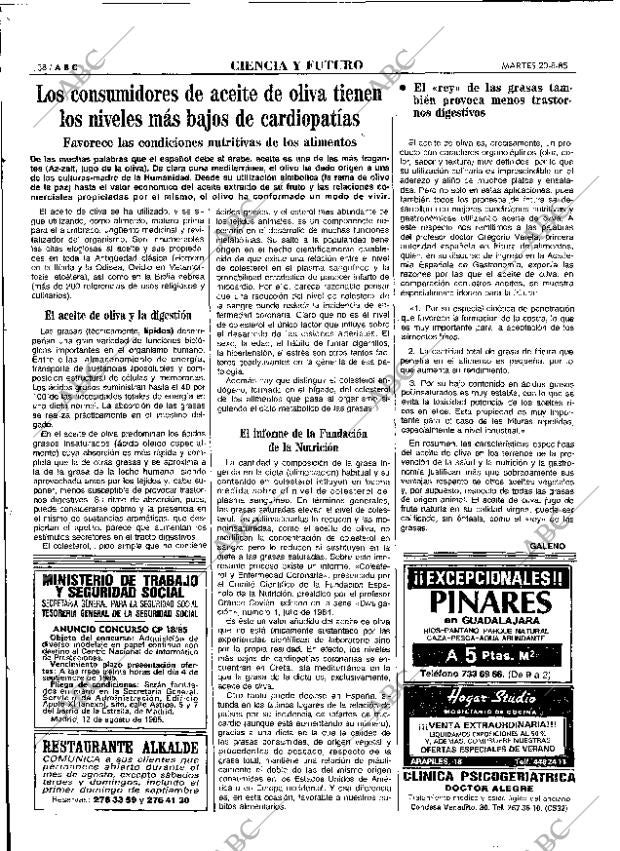 ABC MADRID 20-08-1985 página 38