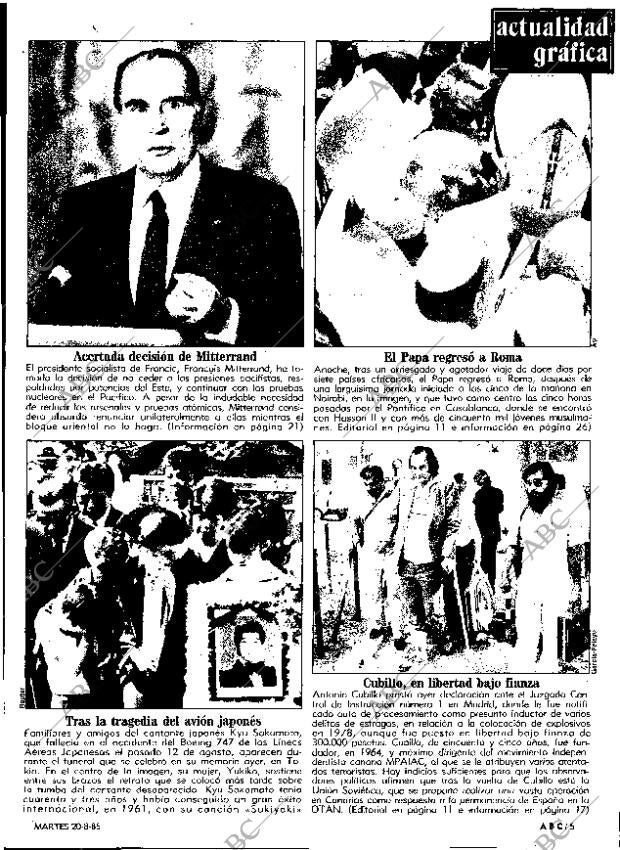 ABC MADRID 20-08-1985 página 5