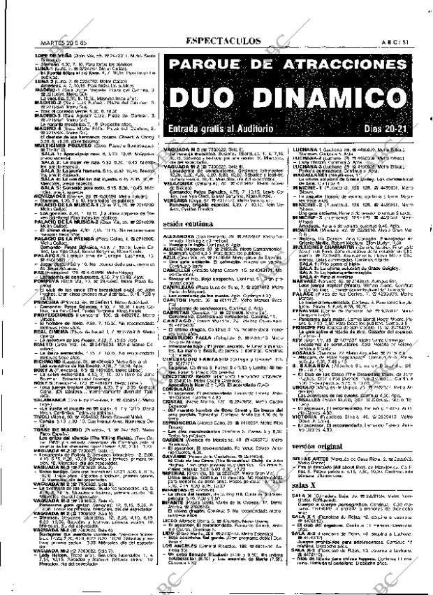 ABC MADRID 20-08-1985 página 51