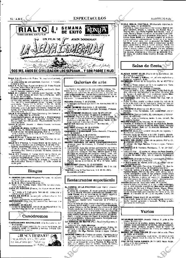 ABC MADRID 20-08-1985 página 52