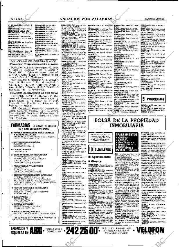 ABC MADRID 20-08-1985 página 54