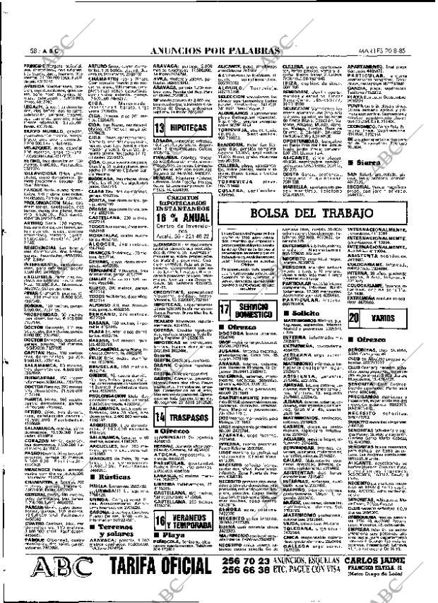 ABC MADRID 20-08-1985 página 58