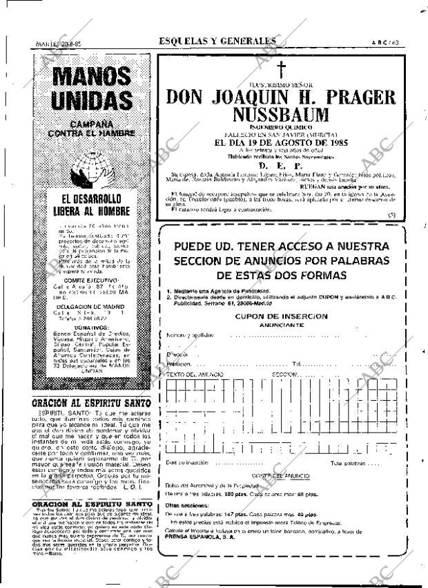 ABC MADRID 20-08-1985 página 63