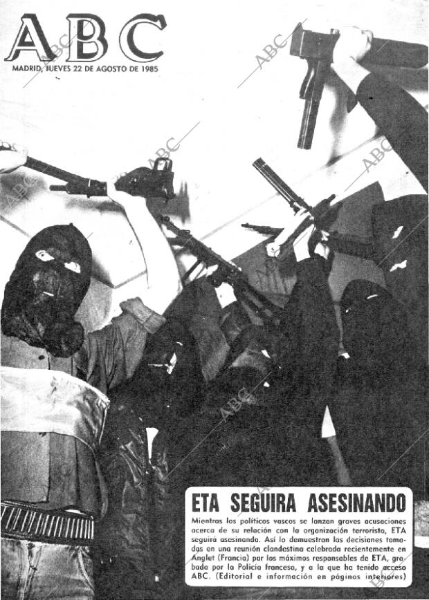 ABC MADRID 22-08-1985 página 1