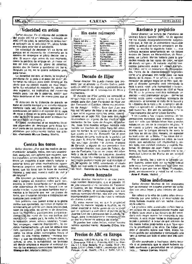 ABC MADRID 22-08-1985 página 10