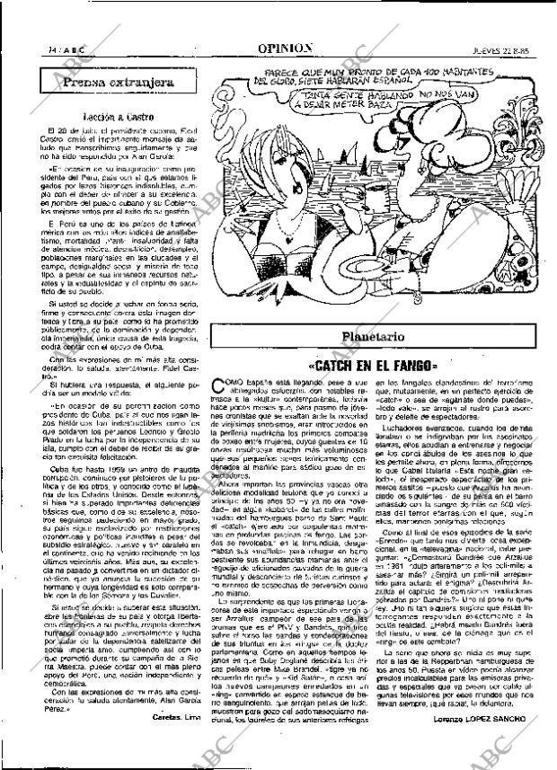 ABC MADRID 22-08-1985 página 14
