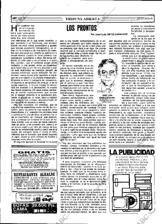 ABC MADRID 22-08-1985 página 18