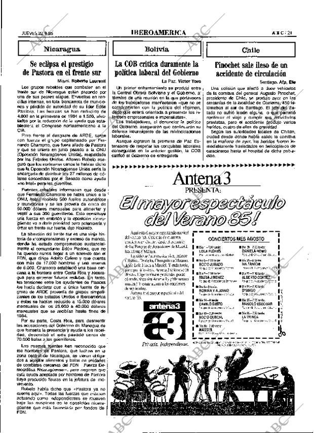 ABC MADRID 22-08-1985 página 21