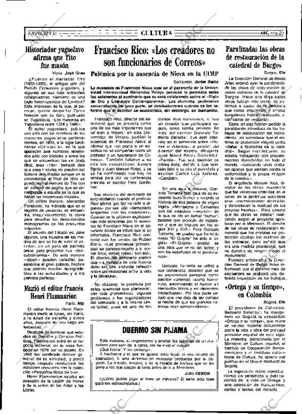 ABC MADRID 22-08-1985 página 27