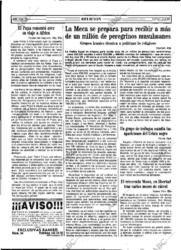 ABC MADRID 22-08-1985 página 28