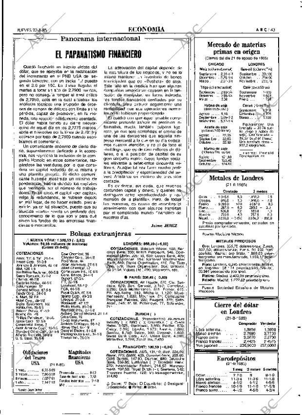 ABC MADRID 22-08-1985 página 43