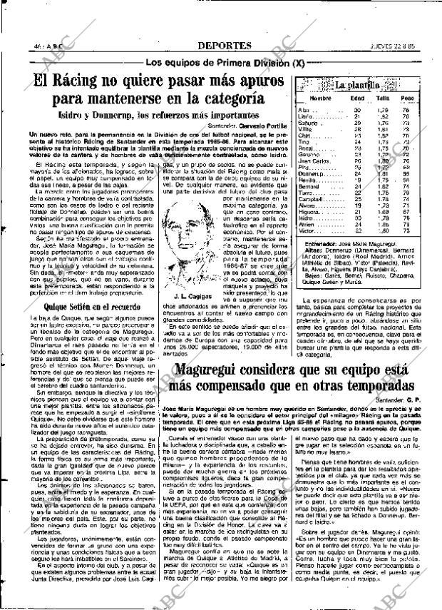 ABC MADRID 22-08-1985 página 46