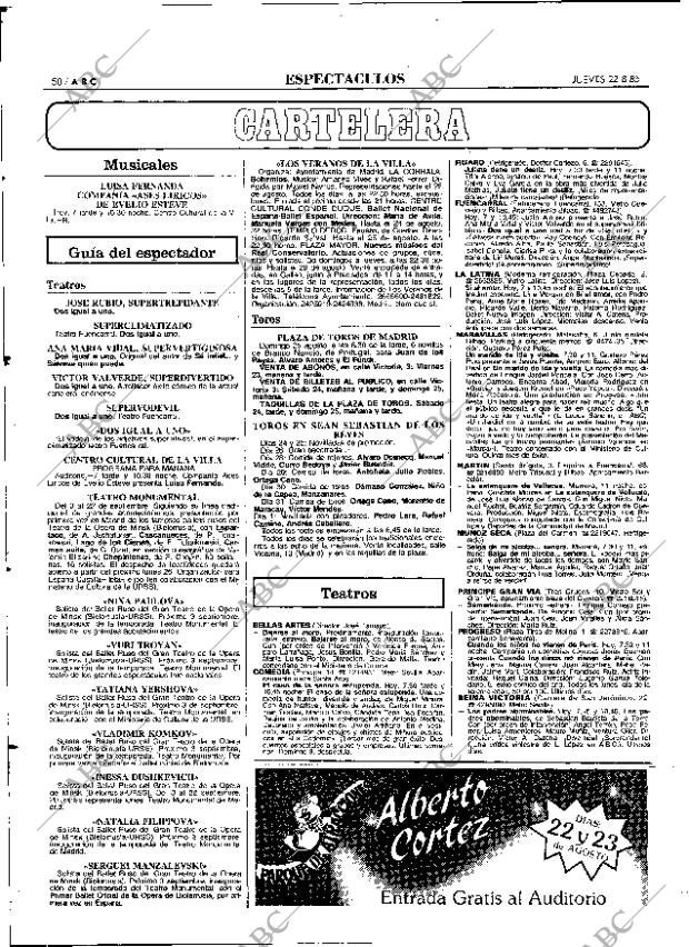 ABC MADRID 22-08-1985 página 50